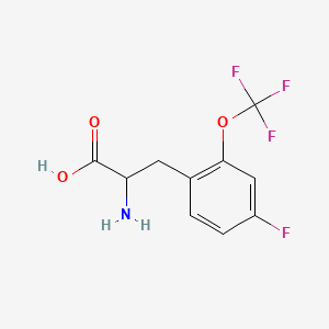 molecular formula C10H9F4NO3 B1401376 4-Fluoro-2-(trifluoromethoxy)-DL-phenylalanine CAS No. 1435806-18-0