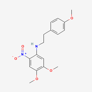 molecular formula C17H20N2O5 B14013773 Benzeneethanamine, N-(4,5-dimethoxy-2-nitrophenyl)-4-methoxy- CAS No. 53493-60-0