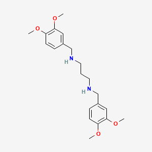 molecular formula C21H30N2O4 B14013807 N~1~,N~3~-Bis[(3,4-dimethoxyphenyl)methyl]propane-1,3-diamine CAS No. 5821-26-1