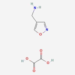 molecular formula C6H8N2O5 B1401385 异恶唑-4-基甲胺草酸盐 CAS No. 1187927-50-9