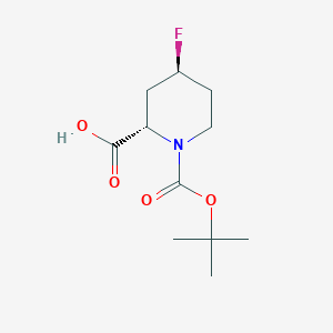 molecular formula C11H18FNO4 B1401390 (2S,4S)-1-(tert-Butoxycarbonyl)-4-fluoropiperidine-2-carboxylic acid CAS No. 1260602-67-2
