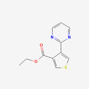 molecular formula C11H10N2O2S B14013908 Ethyl 4-(pyrimidin-2-yl)thiophene-3-carboxylate 