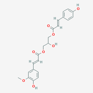 molecular formula C22H22O8 B14013946 1-O-p-Coumaroyl-3-O-feruloylglycerol 