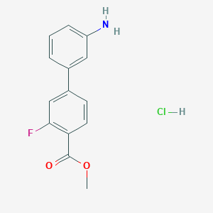 molecular formula C14H13ClFNO2 B1401398 3'-氨基-3-氟-[1,1'-联苯]-4-甲酸甲酯盐酸盐 CAS No. 1373232-44-0