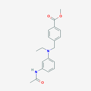 molecular formula C19H22N2O3 B14013982 methyl 4-[(3-acetamido-N-ethylanilino)methyl]benzoate CAS No. 30117-17-0