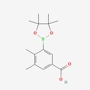 molecular formula C15H21BO4 B1401400 3,4-Dimethyl-5-(4,4,5,5-tetramethyl-1,3,2-dioxaborolan-2-yl)benzoic acid CAS No. 1268350-47-5