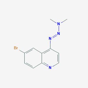 molecular formula C11H11BrN4 B14014019 6-Bromo-4-[(1E)-3,3-dimethyltriaz-1-en-1-yl]quinoline CAS No. 65340-80-9