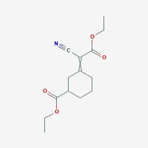 molecular formula C14H19NO4 B1401402 Ethyl 3-(1-cyano-2-ethoxy-2-oxoethylidene)cyclohexane-1-carboxylate CAS No. 56975-25-8
