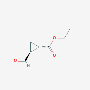 molecular formula C7H10O3 B14014053 ethyl (1S,2S)-2-formylcyclopropane-1-carboxylate 