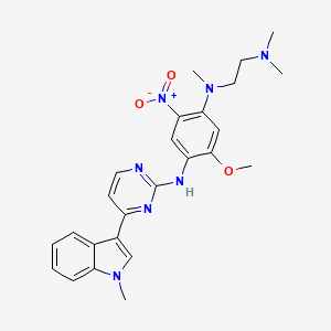 molecular formula C25H29N7O3 B1401410 N1-(2-(二甲氨基)乙基)-5-甲氧基-N1-甲基-N4-(4-(1-甲基-1H-吲哚-3-基)嘧啶-2-基)-2-硝基苯-1,4-二胺 CAS No. 1421372-67-9