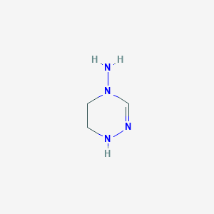 molecular formula C3H8N4 B14014100 1,2,4-Triazin-4(1H)-amine, 5,6-dihydro- CAS No. 62578-36-3