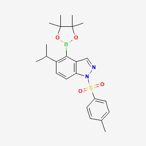 molecular formula C23H29BN2O4S B1401411 5-Isopropyl-4-(4,4,5,5-tetramethyl-1,3,2-dioxaborolan-2-yl)-1-tosyl-1H-indazole CAS No. 1421252-94-9