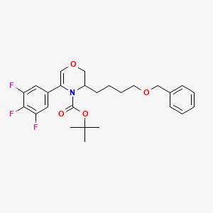 molecular formula C26H30F3NO4 B1401414 tert-Butyl 3-(4-(benzyloxy)butyl)-5-(3,4,5-trifluorophenyl)-2H-1,4-oxazine-4(3H)-carboxylate CAS No. 1166394-99-5