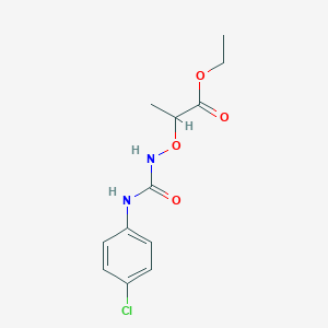 molecular formula C12H15ClN2O4 B14014186 Ethyl 2-[(4-chlorophenyl)carbamoylamino]oxypropanoate CAS No. 13839-38-8