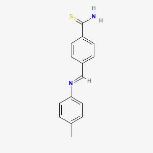 molecular formula C15H14N2S B14014204 Benzenecarbothioamide, 4-[[(4-methylphenyl)imino]methyl]- CAS No. 64510-92-5
