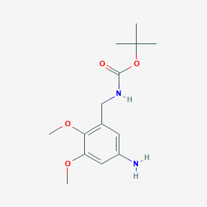 molecular formula C14H22N2O4 B14014212 Tert-butyl 5-amino-2,3-dimethoxybenzylcarbamate 