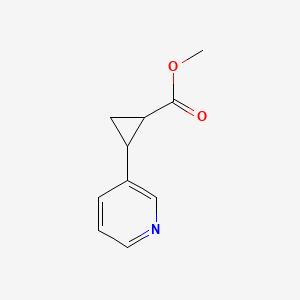 molecular formula C10H11NO2 B14014230 Methyl 2-(pyridin-3-yl)cyclopropanecarboxylate 