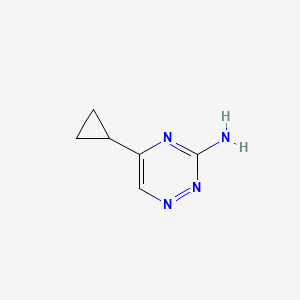 molecular formula C6H8N4 B14014245 5-Cyclopropyl-1,2,4-triazin-3-amine 