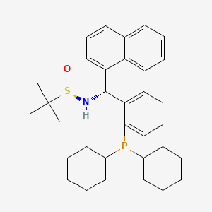 molecular formula C33H44NOPS B14014252 [S(R)]-N-[(R)-[2-(Dicyclohexylphosphino)phenyl]-1-naphthalenylmethyl]-2-methyl-2-propanesulfinamide 