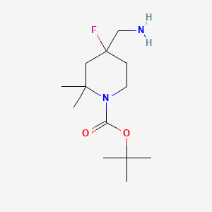 molecular formula C13H25FN2O2 B14014256 Tert-butyl 4-(aminomethyl)-4-fluoro-2,2-dimethyl-piperidine-1-carboxylate 