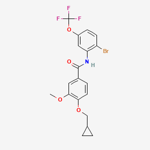 molecular formula C19H17BrF3NO4 B14014293 N-(2-Bromo-5-(trifluoromethoxy)phenyl)-4-(cyclopropylmethoxy)-3-methoxybenzamide 