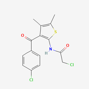 molecular formula C15H13Cl2NO2S B14014308 N1-[3-(4-chlorobenzoyl)-4,5-dimethyl-2-thienyl]-2-chloroacetamide 