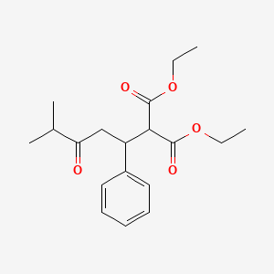 molecular formula C19H26O5 B14014344 Diethyl(4-methyl-3-oxo-1-phenylpentyl)propanedioate CAS No. 5435-09-6