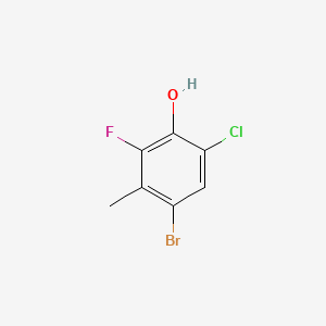 molecular formula C7H5BrClFO B14014351 4-Bromo-6-chloro-2-fluoro-3-methylphenol 