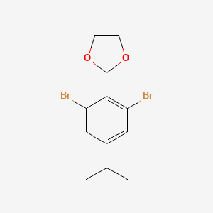 molecular formula C12H14Br2O2 B14014374 2-(2,6-Dibromo-4-isopropylphenyl)-1,3-dioxolane 