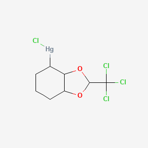 molecular formula C8H10Cl4HgO2 B14014525 Chloro-[2-(trichloromethyl)-3a,4,5,6,7,7a-hexahydro-1,3-benzodioxol-4-yl]mercury CAS No. 51015-07-7