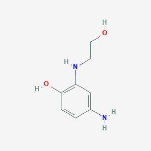 molecular formula C8H12N2O2 B14014546 4-Amino-2-[(2-hydroxyethyl)amino]phenol CAS No. 206646-29-9