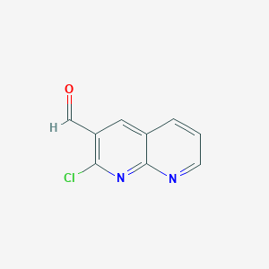 molecular formula C9H5ClN2O B14014569 2-Chloro-1,8-naphthyridine-3-carbaldehyde 