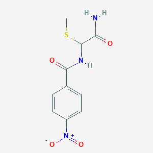 molecular formula C10H11N3O4S B14014574 N-(2-amino-1-methylsulfanyl-2-oxoethyl)-4-nitrobenzamide CAS No. 31666-20-3