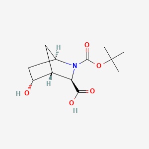 molecular formula C12H19NO5 B14014588 (1R,3R,4R,5R)-2-Tert-butoxycarbonyl-5-hydroxy-2-azabicyclo[2.2.1]heptane-3-carboxylic acid 