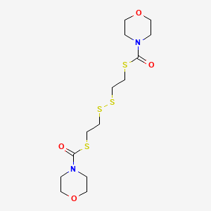 molecular formula C14H24N2O4S4 B14014599 S,S'-[Disulfanediyldi(ethane-2,1-diyl)] dimorpholine-4-carbothioate CAS No. 2080-57-1