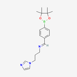 (E)-[3-(1H-imidazol-1-yl)propyl]({[4-(tetramethyl-1,3,2-dioxaborolan-2-yl)phenyl]methylidene})amine