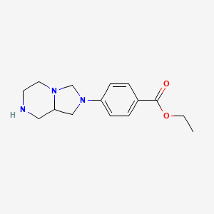 molecular formula C15H21N3O2 B14014667 Ethyl 4-(hexahydroimidazo[1,5-a]pyrazin-2(3h)-yl)benzoate CAS No. 7494-27-1