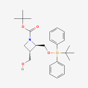 molecular formula C26H37NO4Si B14014752 tert-Butyl (2R,3R)-2-(((tert-butyldiphenylsilyl)oxy)methyl)-3-(hydroxymethyl)azetidine-1-carboxylate 