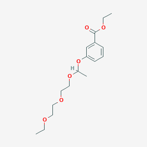 molecular formula C17H26O6 B14014765 Ethyl 3-[1-[2-(2-ethoxyethoxy)ethoxy]ethoxy]benzoate CAS No. 32514-74-2