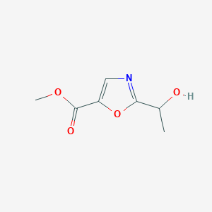 molecular formula C7H9NO4 B14015004 Methyl 2-(1-hydroxyethyl)oxazole-5-carboxylate 