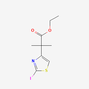 molecular formula C9H12INO2S B14015059 Ethyl 2-(2-iodothiazol-4-yl)-2-methylpropanoate 