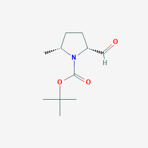 molecular formula C11H19NO3 B14015125 tert-butyl (2R,5R)-2-formyl-5-methylpyrrolidine-1-carboxylate 