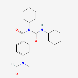 molecular formula C22H31N3O3 B14015151 n-Cyclohexyl-n-(cyclohexylcarbamoyl)-4-[formyl(methyl)amino]benzamide CAS No. 51865-86-2