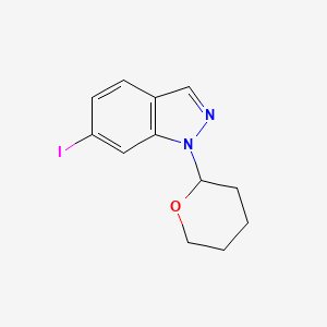 molecular formula C12H13IN2O B1401517 6-碘-1-(四氢-2H-吡喃-2-基)-1H-吲唑 CAS No. 1266386-30-4