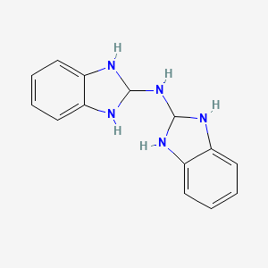 molecular formula C14H15N5 B14015245 N-(2,3-dihydro-1H-benzimidazol-2-yl)-2,3-dihydro-1H-benzimidazol-2-amine CAS No. 86834-46-0