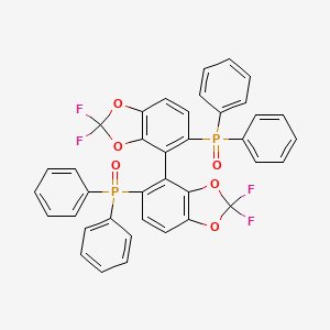 molecular formula C38H24F4O6P2 B14015411 Phosphine oxide, [(4R)-2,2,2',2'-tetrafluoro[4,4'-bi-1,3-benzodioxole]-5,5'-diyl]bis[diphenyl- 
