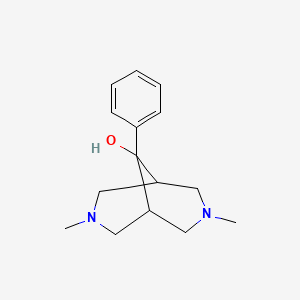 molecular formula C15H22N2O B14015418 3,7-Dimethyl-9-phenyl-3,7-diazabicyclo[3.3.1]nonan-9-ol CAS No. 57209-56-0