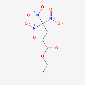 molecular formula C6H9N3O8 B14015477 4,4,4-Trinitrobutyric acid ethyl ester CAS No. 15421-42-8
