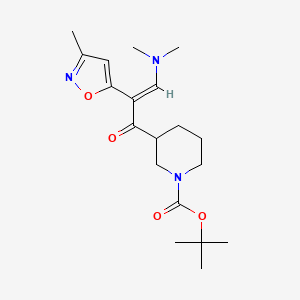 molecular formula C19H29N3O4 B1401562 (E)-tert-Butyl 3-(3-(dimethylamino)-2-(3-methylisoxazol-5-yl)acryloyl)piperidine-1-carboxylate CAS No. 1044764-38-6