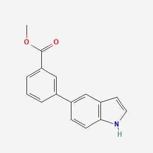 molecular formula C16H13NO2 B14015626 Methyl 3-(1H-indol-5-yl)benzoate 